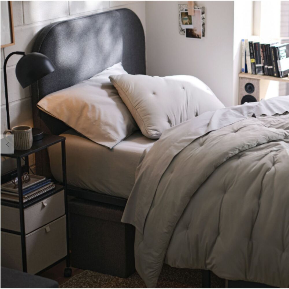 NEW - Dormify Classic Cotton Fitted Sheet Full Gray 100% Cotton Deep Pocket